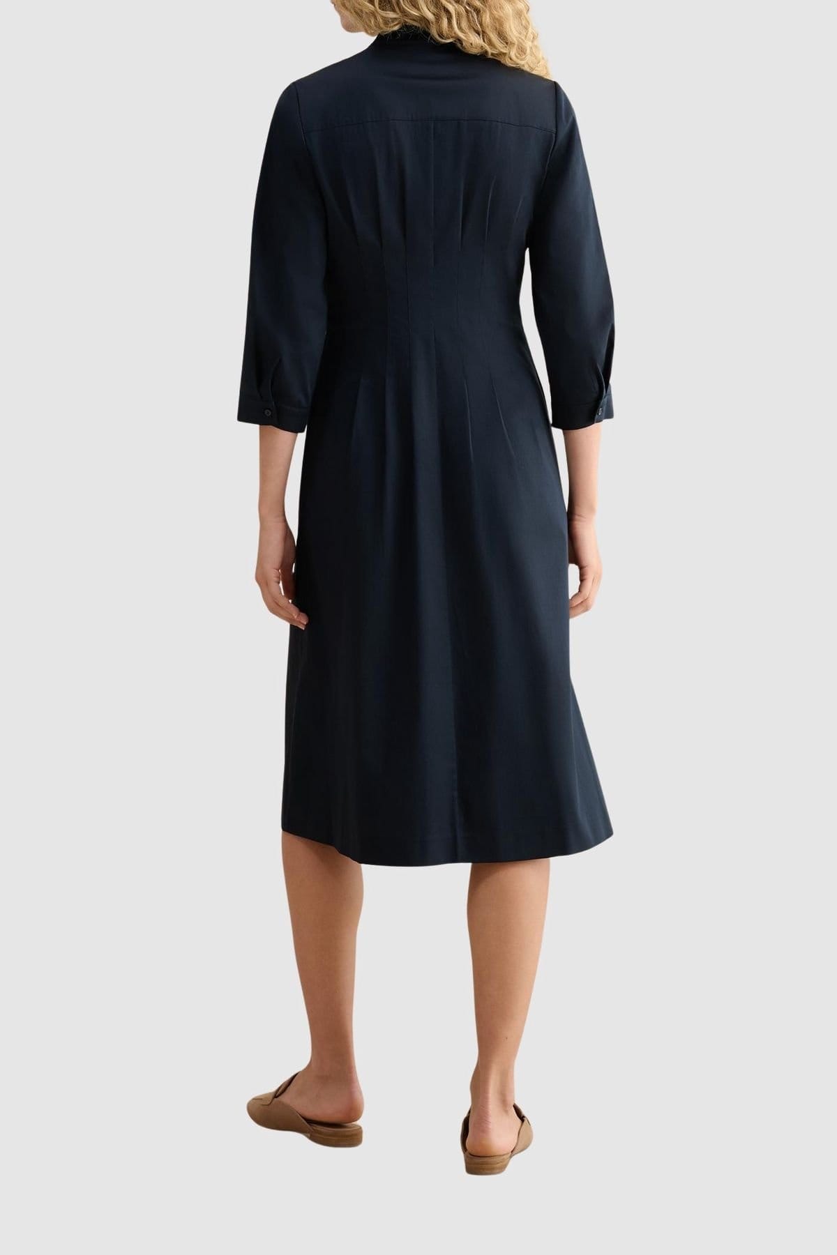 Hobbs London Hobbs London Women's Emmaline 3/4 Sleeve V-Neck Midi Dress in Dark Navy - 4