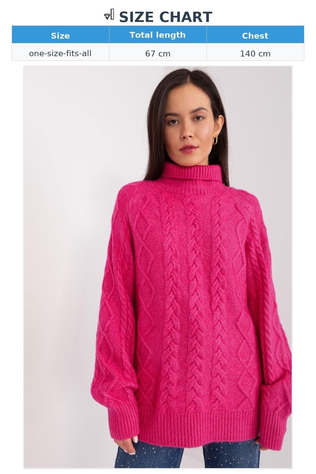 Love Lace Love Lace Women's Plaid Acrylic Turtleneck Sweater Long Sleeve Style 189223 in Pink - 4