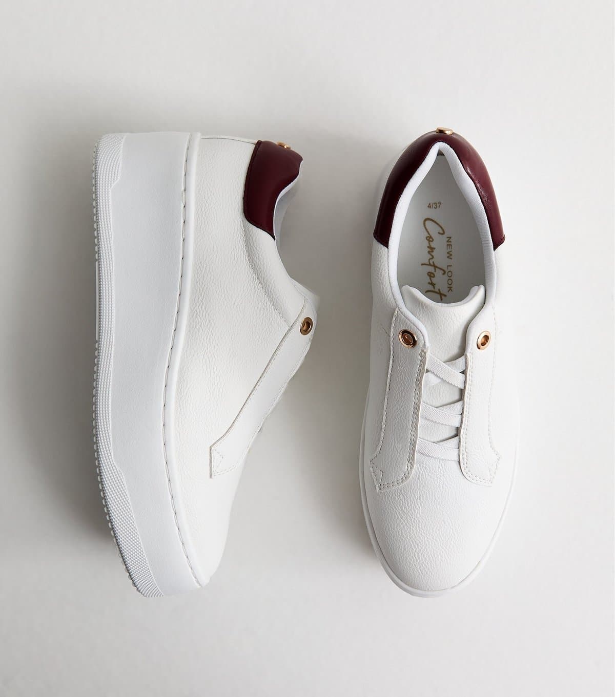 New Look New Look White Faux Leather Platform Trainers