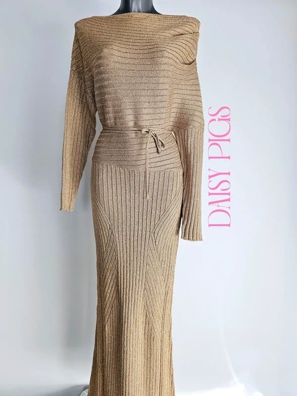 Never Fully Dressed Never fully dressed gold knit dress size medium NWT