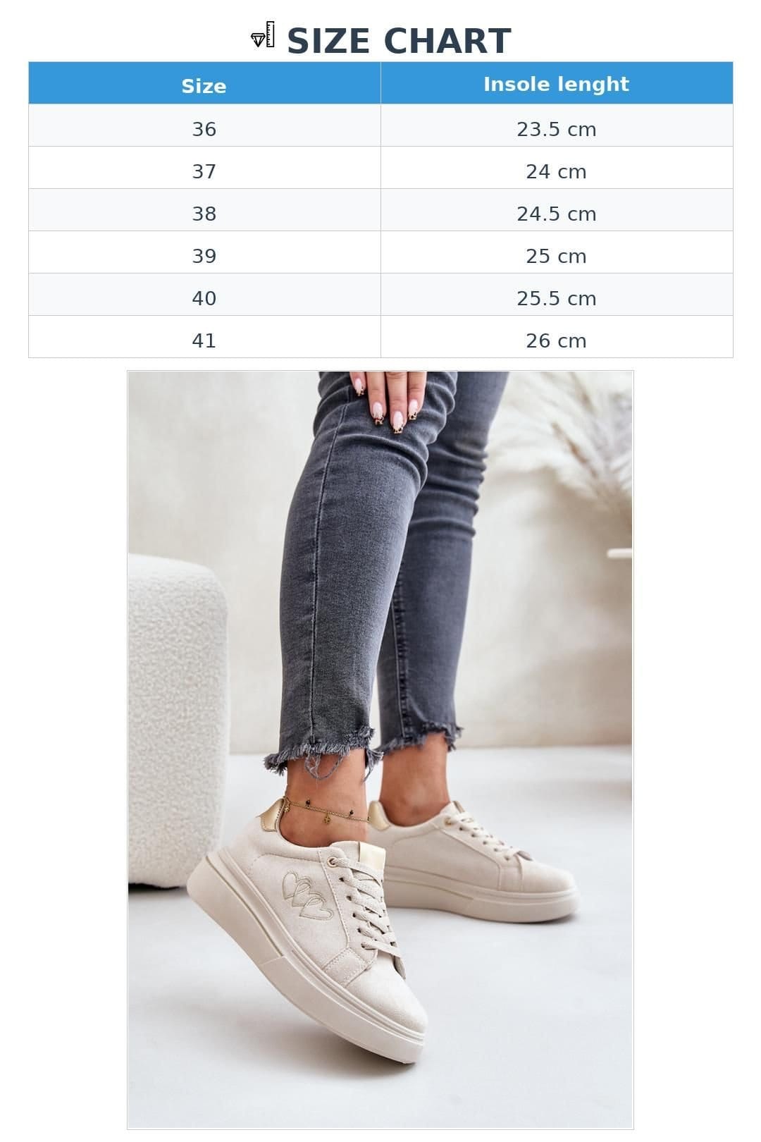 Love Lace Love Lace Women's Big Star Platform Insulated Lace Up Sneakers for Cold Days in Beige - 4