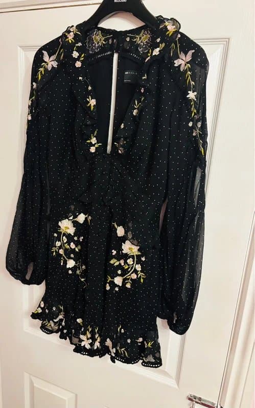ASOS ASOS design plunge long sleeved statement wedding party holiday 12 same day post