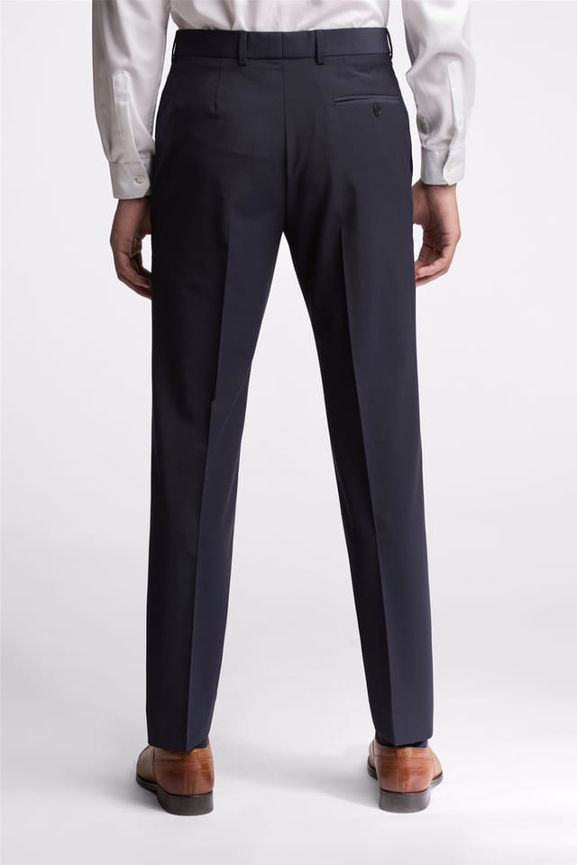 Ted Baker Ted Baker Men's Flat Fronted Slim Fit Suit Trousers in Navy - 2