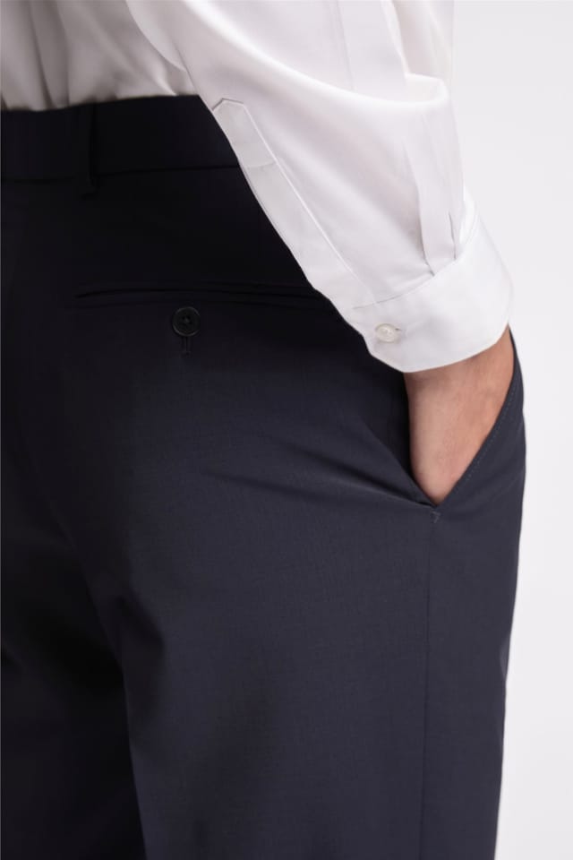 Ted Baker Ted Baker Men's Flat Fronted Slim Fit Suit Trousers in Navy - 3