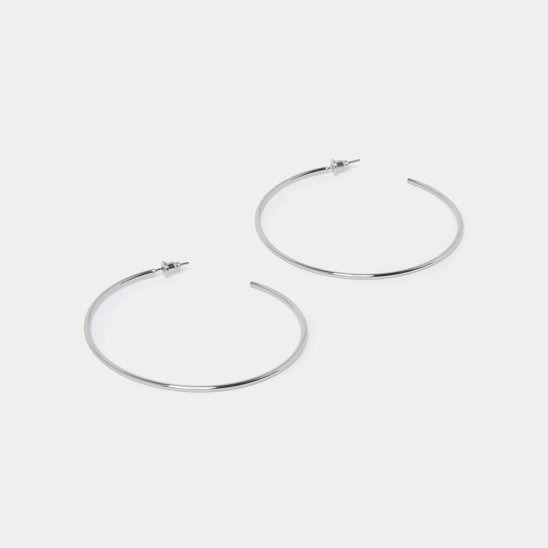 River Island River Island Womens Silver Thin Hoop Earrings