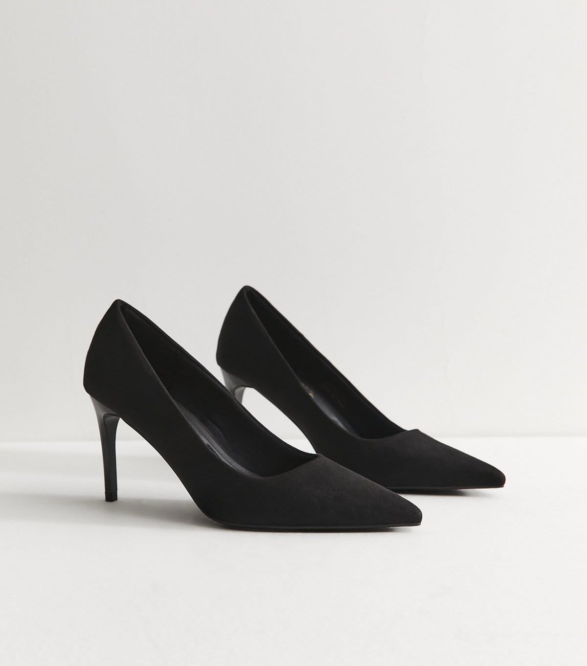New Look Women's Black Faux Suede Pointed Toe Court Pumps Vegan New Look - 4