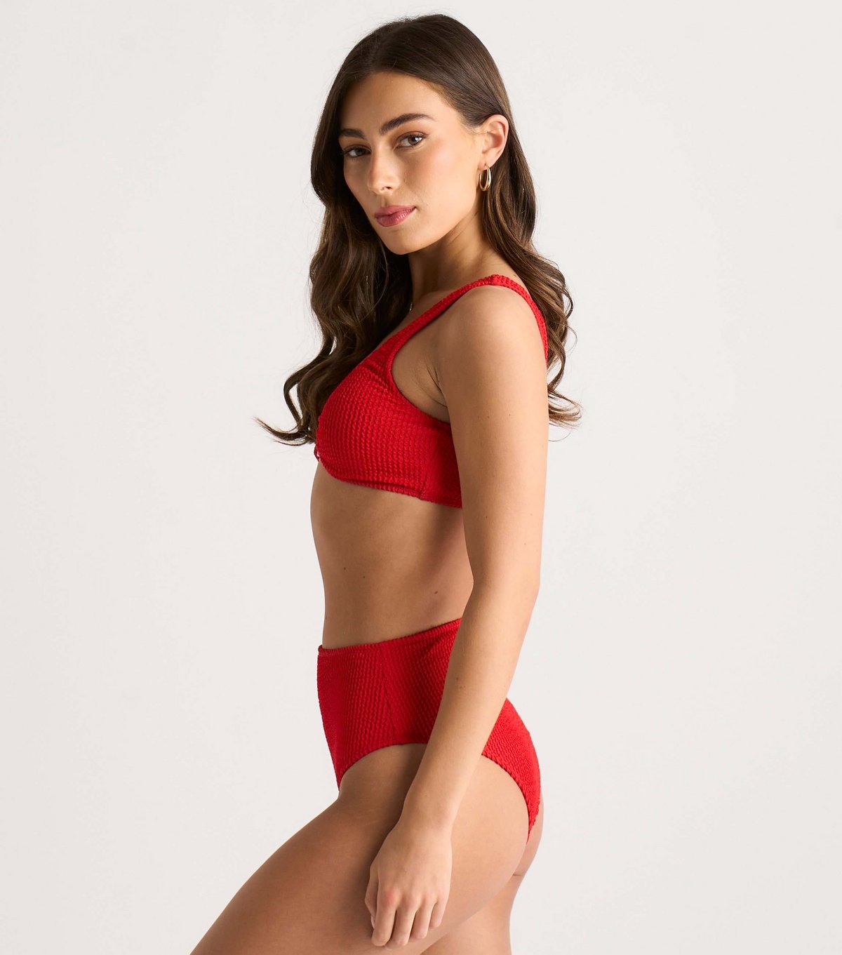 Gini London Women's Red Textured Ring Detail Bikini Top Gini London New Look - 4