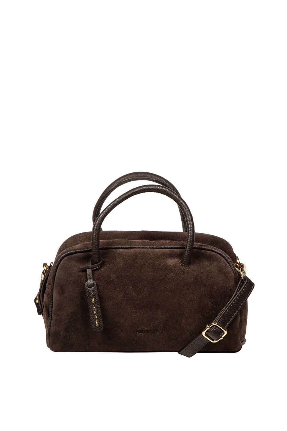 Pure Luxuries London Pure Luxuries London Women's 'Faith' Suede Mini Evening Handbag in Dark Brown
