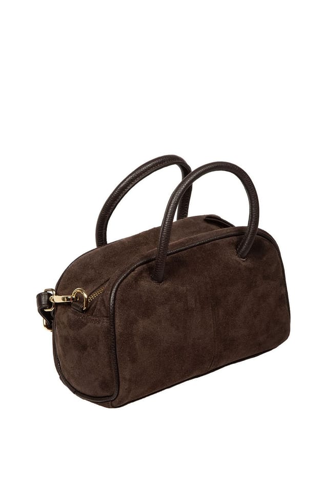 Pure Luxuries London Pure Luxuries London Women's 'Faith' Suede Mini Evening Handbag in Dark Brown - 3