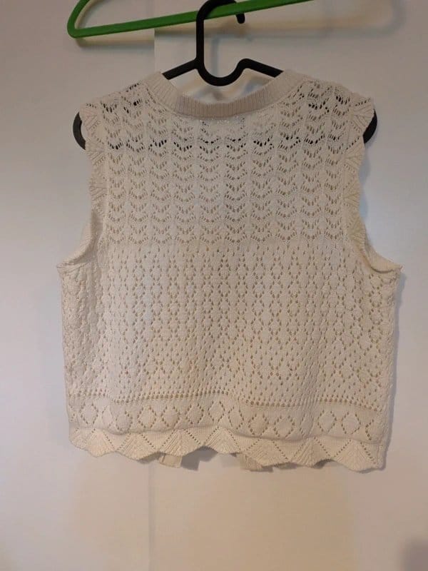 New Look Crochet / lace button-up vest - 1