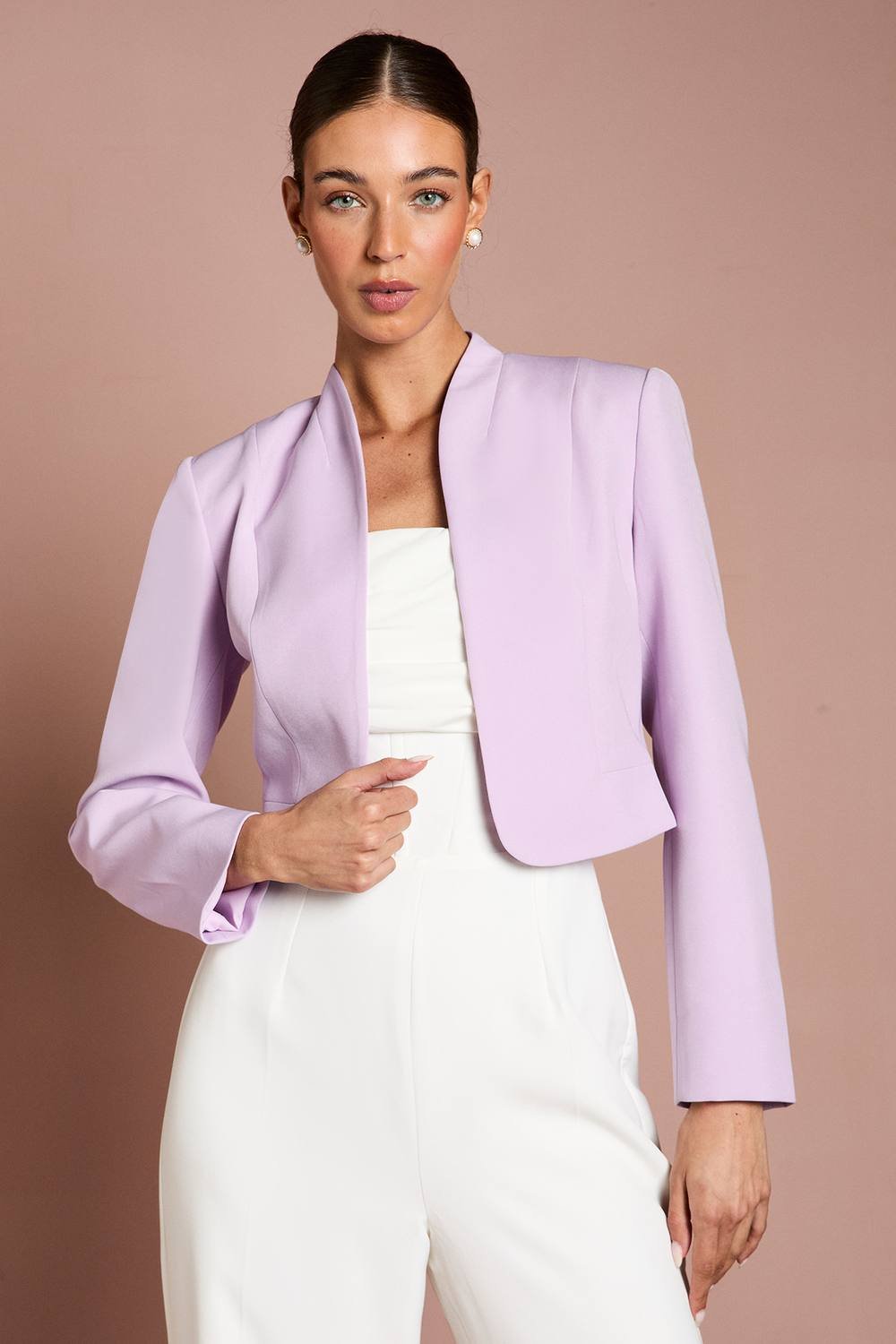Coast Coast Women's Bow Back Long Sleeve Jacket in Lilac - 2