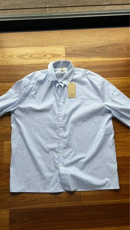 General Pants Light Blue Striped Long Sleeve Shirt