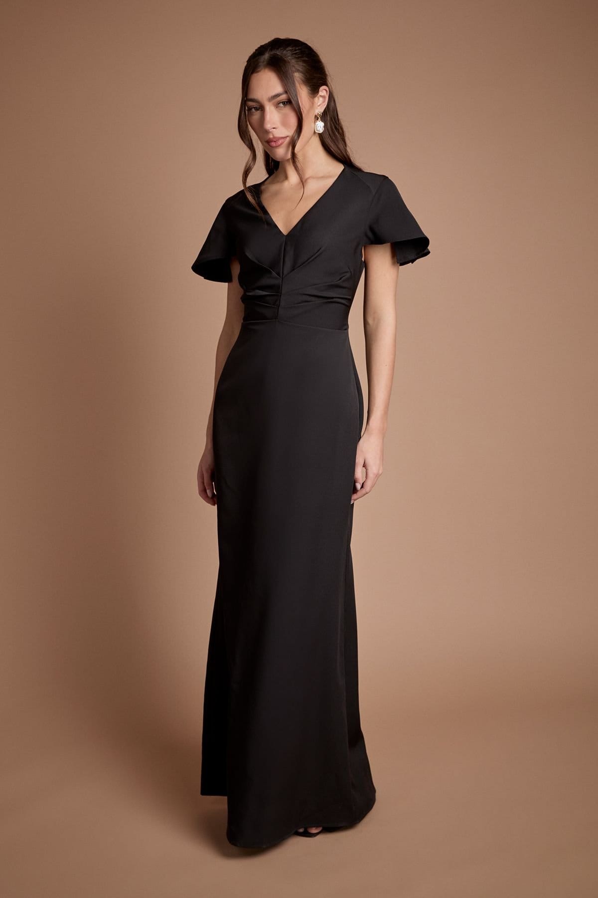 Coast Coast Women's Crepe Fold Detail Bridesmaid Maxi Dress in Black - 4
