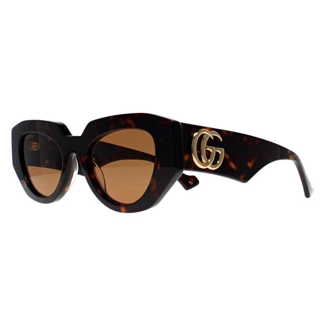 Gucci Gucci Women's Cat Eye Shiny Dark Havana Brown GG1421S - 2