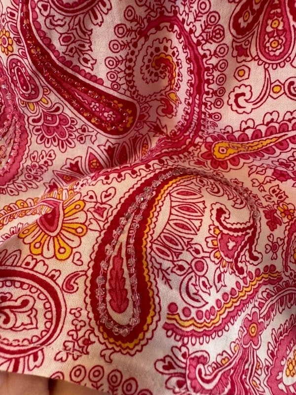 Next Vintage Sequin Boho Top Size 12 Pink Multi