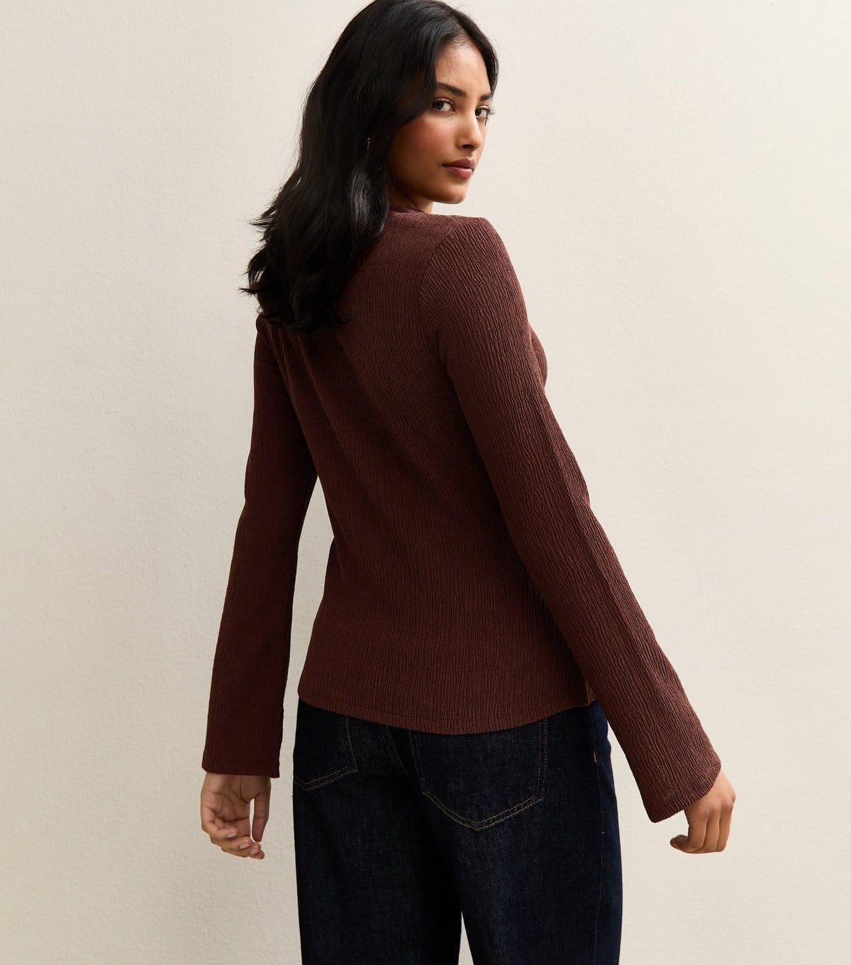 New Look Women's Dark Brown Crinkle Texture Cardigan New Look - 4