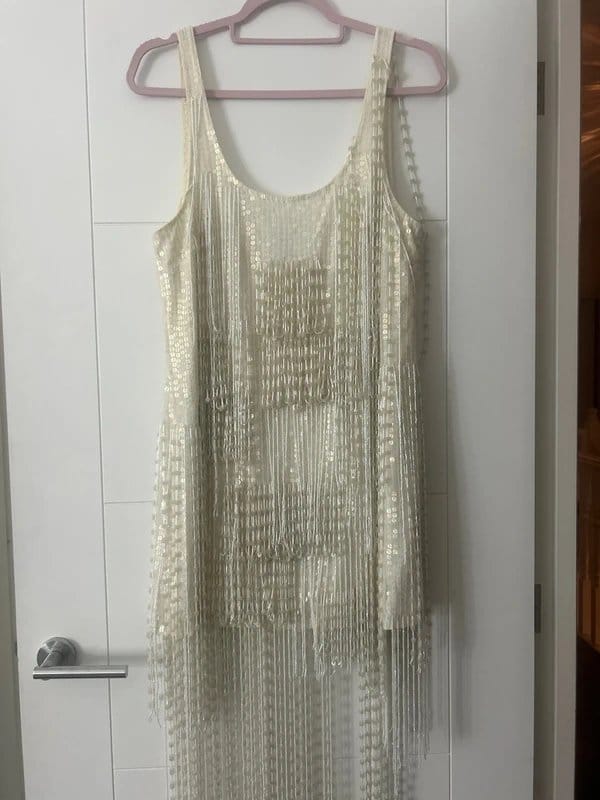 ASOS Pearl and Sequin Embellished White Dress