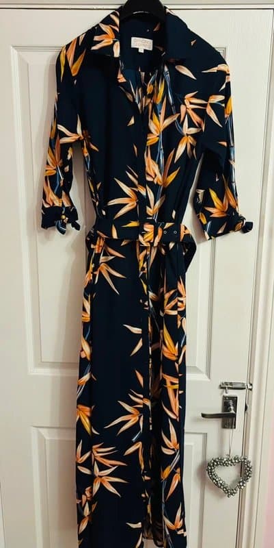 Dancing Leopard Dancing leopard plunge shirt dress pockets wedding work party 14-16 same day post