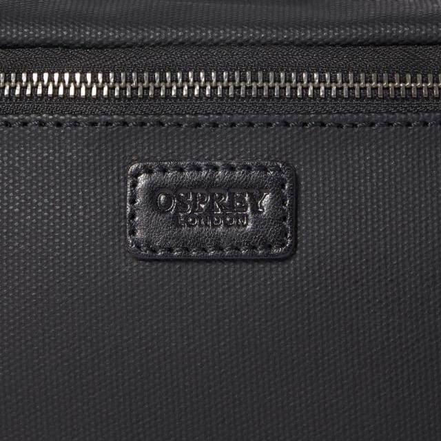 OSPREY LONDON OSPREY LONDON Men's The Frontline Waxed Canvas & Leather Tech Travel Pouch in Black - 3