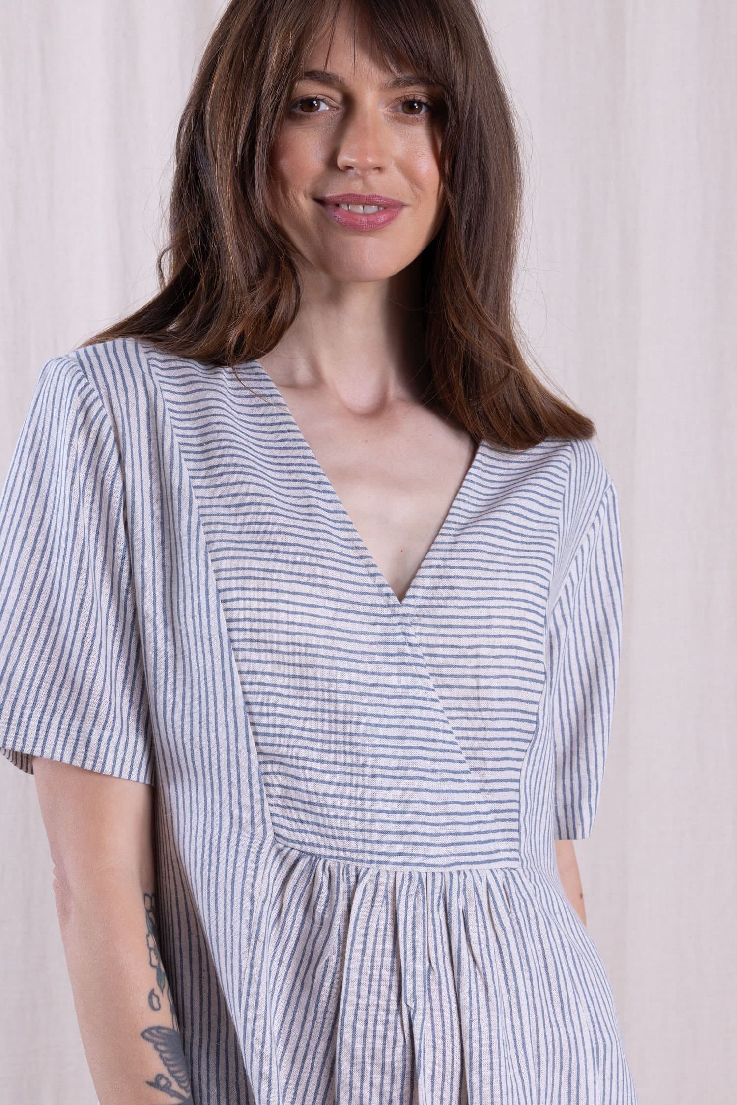 Nomads Clothing Nomads Clothing Women's Womens Linen Blend Tunic Dress in Light Blue
