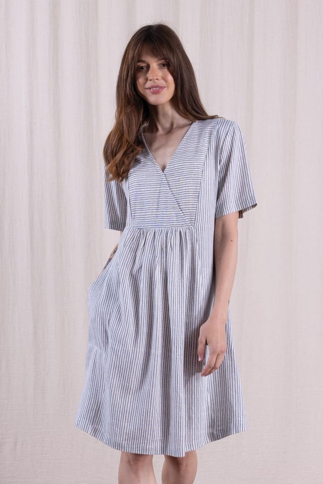 Nomads Clothing Nomads Clothing Women's Womens Linen Blend Tunic Dress in Light Blue - 2
