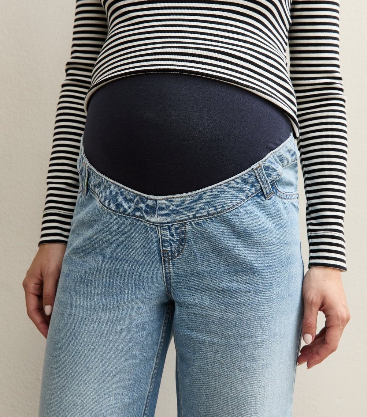 New Look Women's Maternity Light Blue Over Bump Adalae Wide Leg Jeans New Look - 4