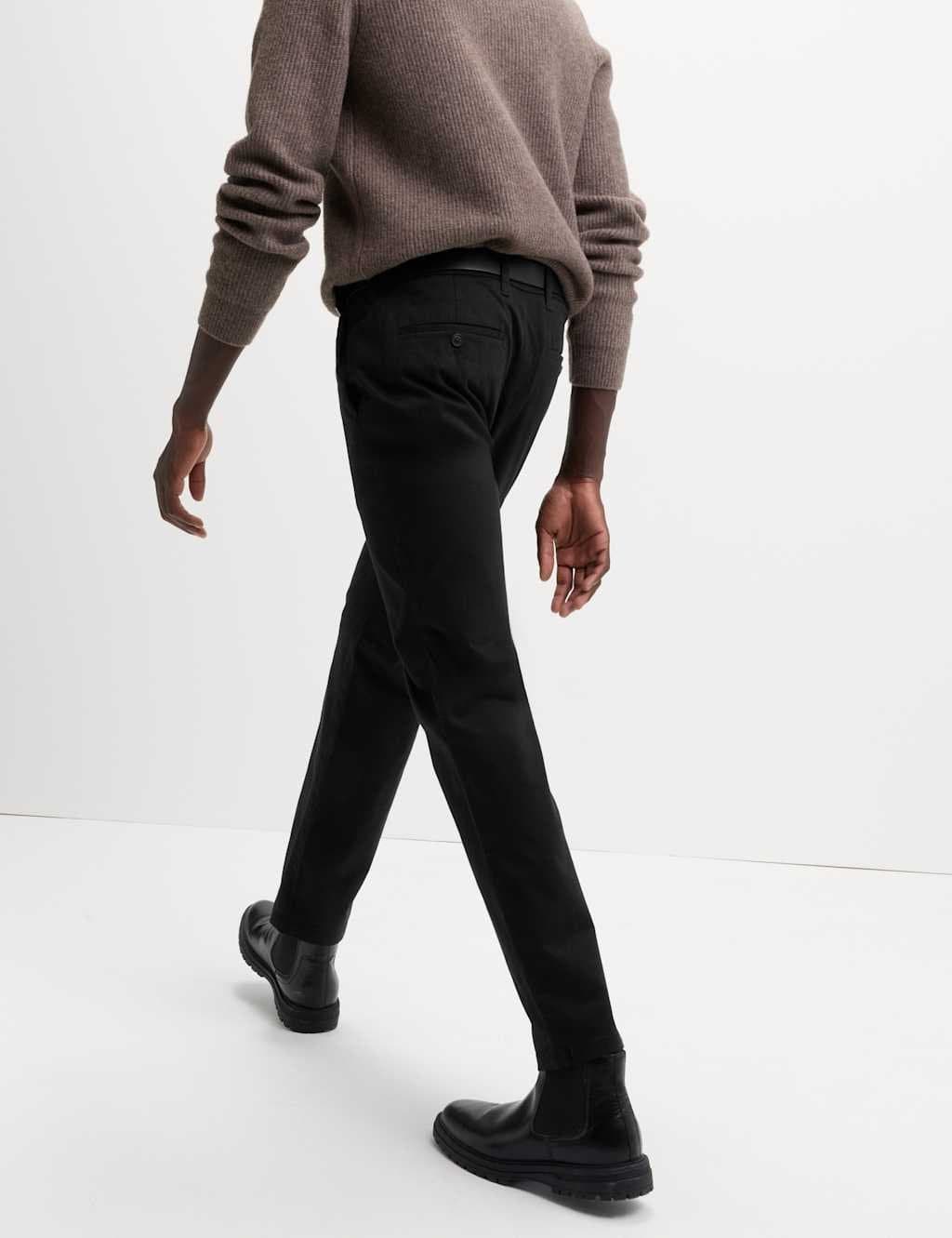 Marks & Spencer M&S Regular Fit Stretch Chinos Black