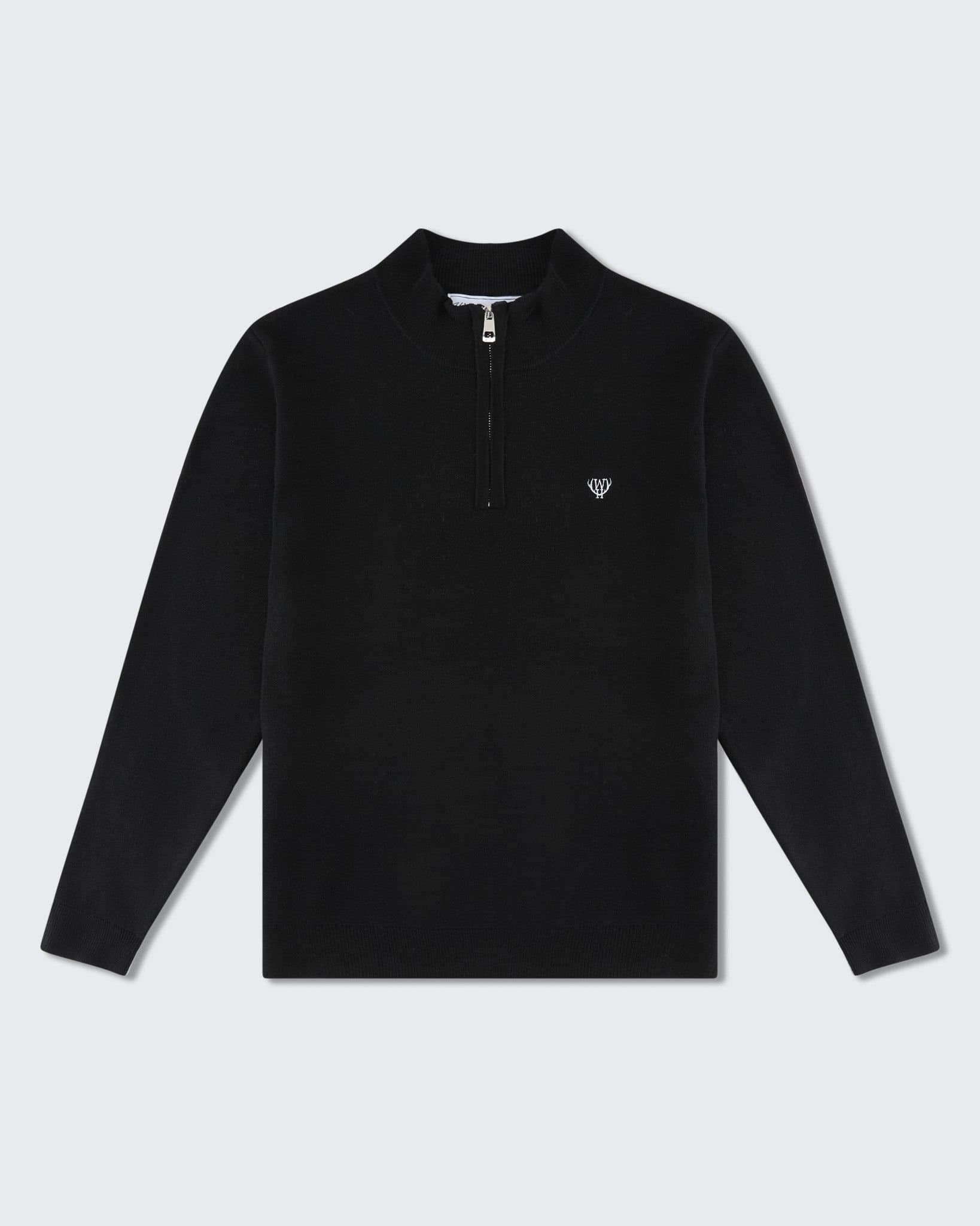 Walker & Hunt Walker & Hunt Men's Knitted Half Zip in Black