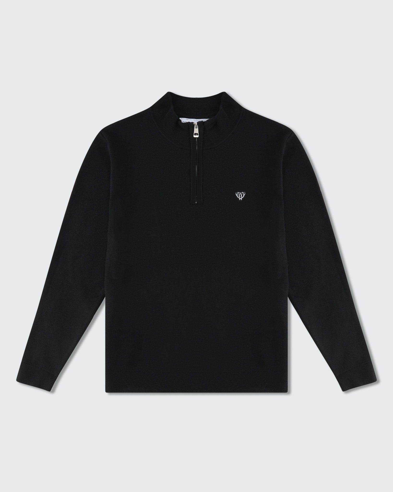 Walker & Hunt Walker & Hunt Men's Knitted Half Zip in Black - 3