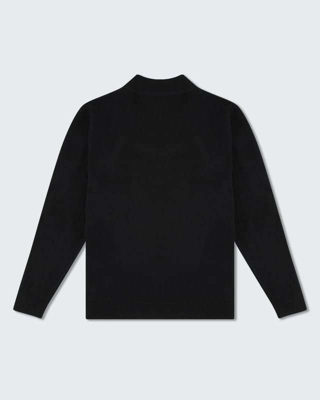 Walker & Hunt Walker & Hunt Men's Knitted Half Zip in Black - 3