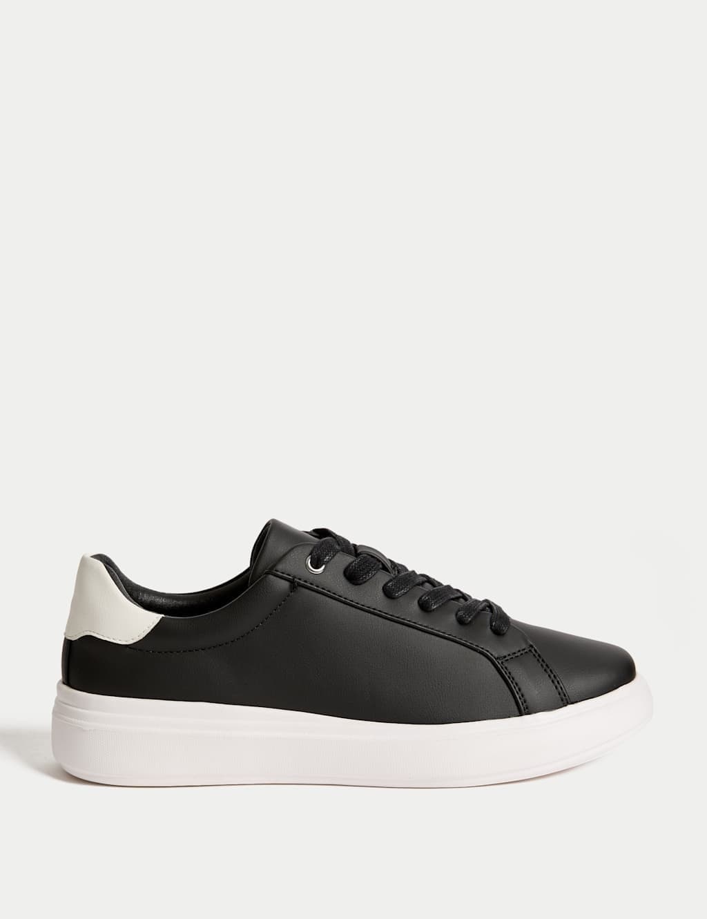 Marks & Spencer M&S Lace Up Platform Trainers Black Mix