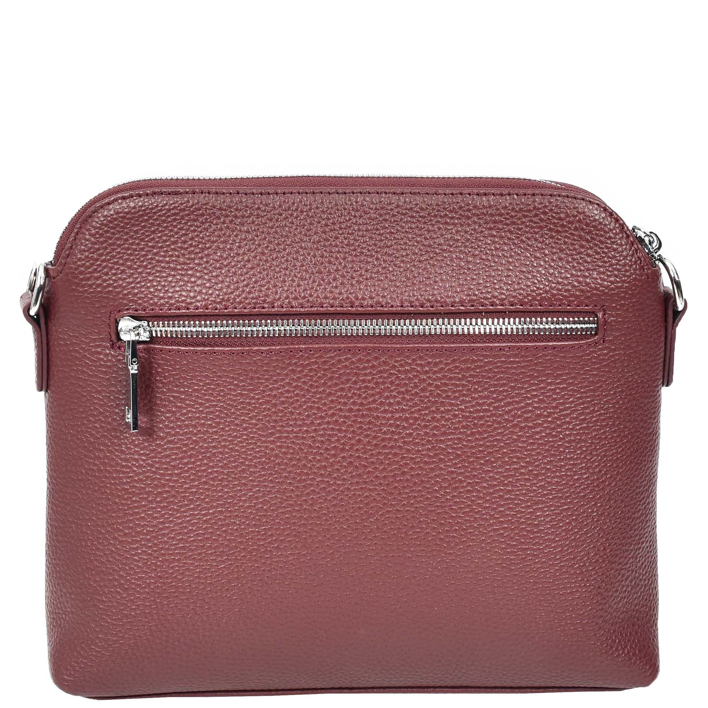 House of Leather House of Leather Women's Womens Real Leather Cross Body Bag Classic Sling Style Skye Navy in Burgundy - 2