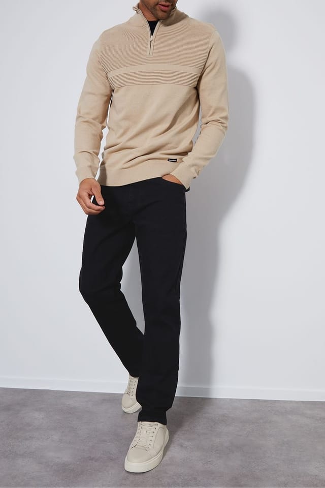 Threadbare Threadbare Men's 'Canterbury' Straight Fit Jeans With Stretch in Black - 3