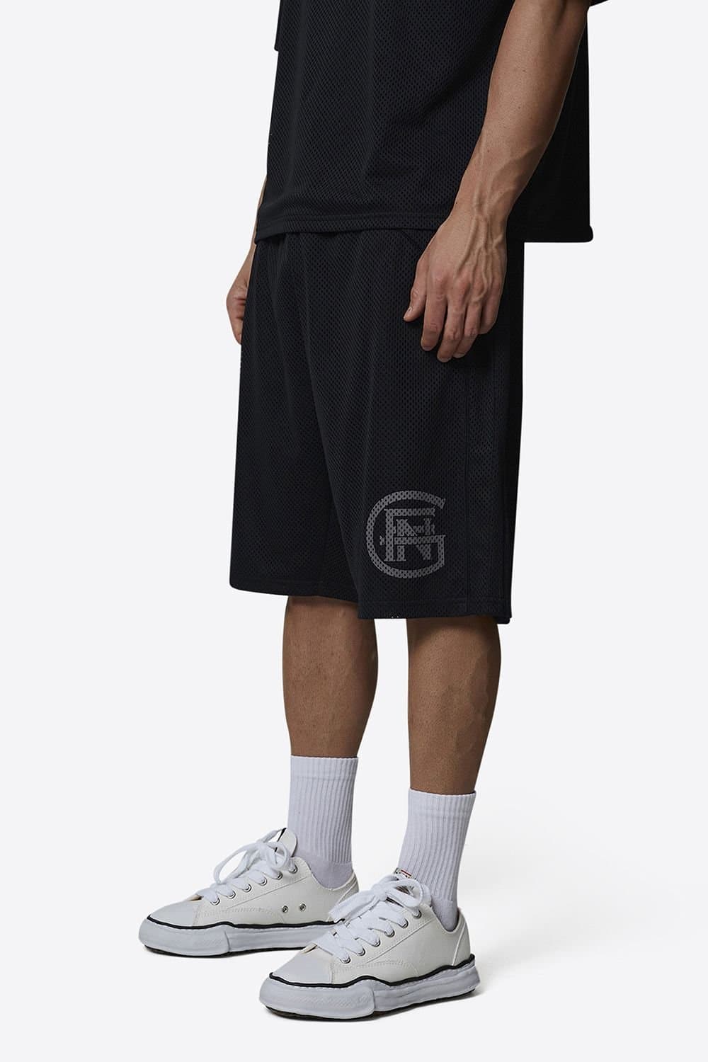 GOOD FOR NOTHING Good For Nothing Men's Monogram Double Layered Mesh Jersey Shorts in Black