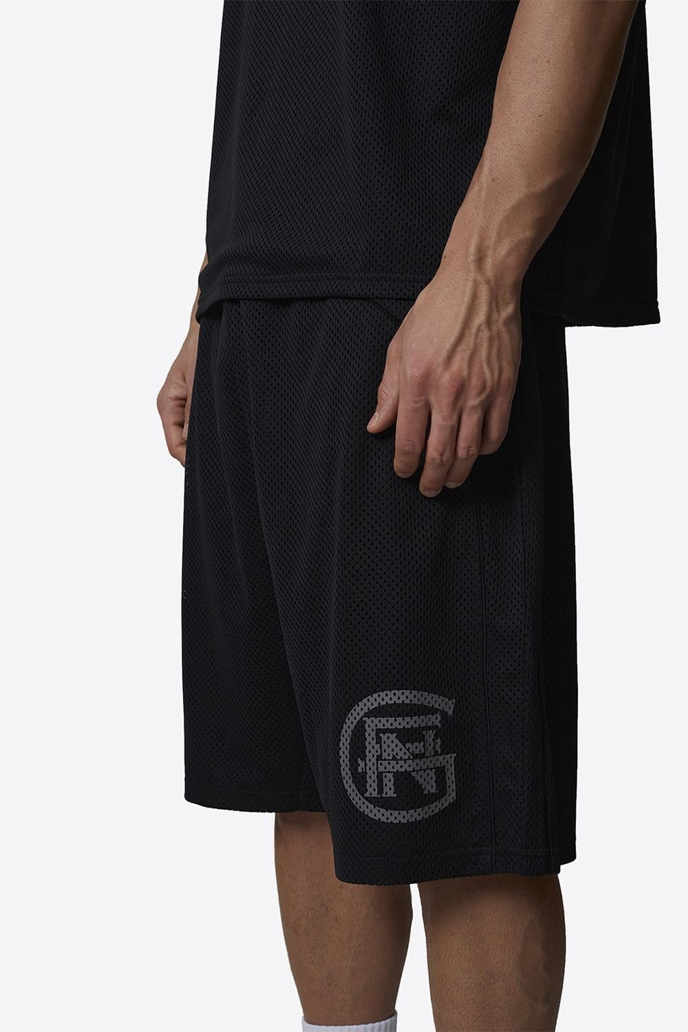 Good For Nothing Good For Nothing Men's Monogram Double Layered Mesh Jersey Shorts in Black - 4