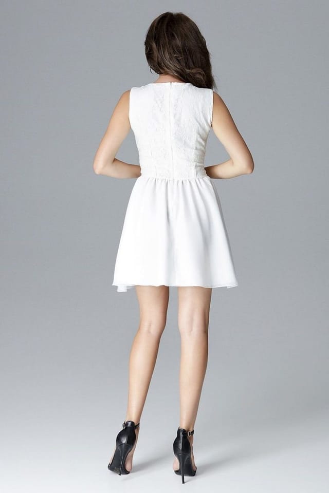 Love Lace Love Lace Women's Short Dress with Comfort Lining in White - 2