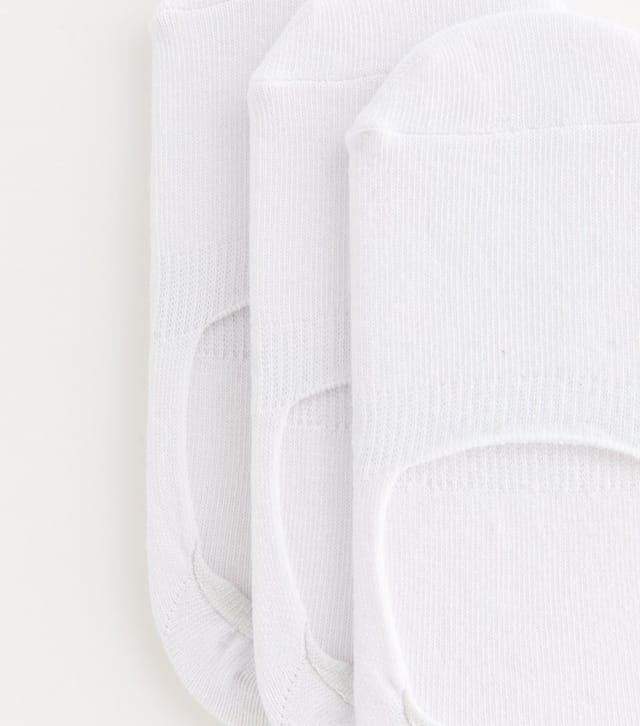 New Look Pack of 3 White Sports Grip Invisible Socks New Look - 2