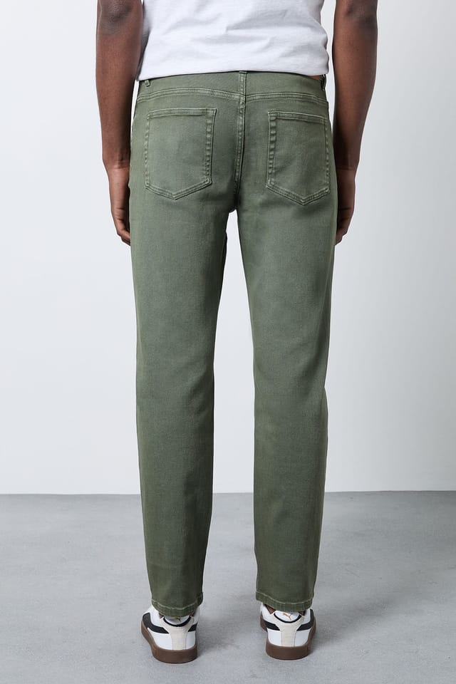 Burton Burton Men's Khaki Straight Fit Jeans - 3