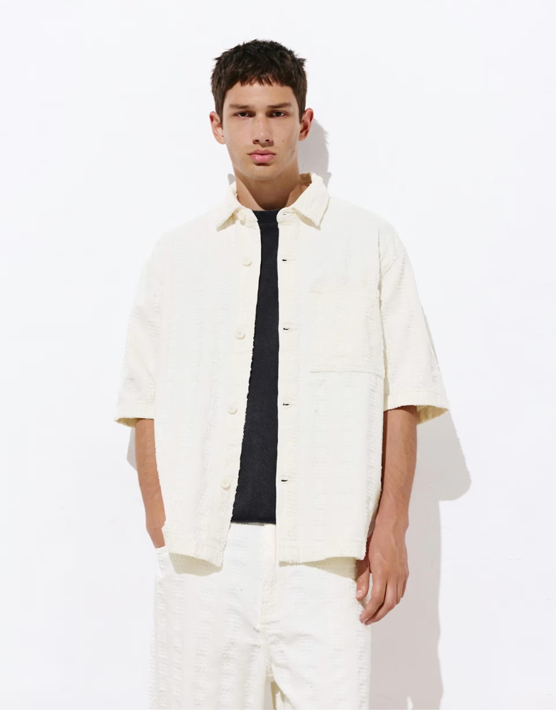 ASOS Beige Jacquard Shirt