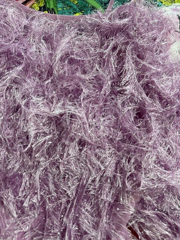 ASOS Lilac feathered tassel bodysuit size 14