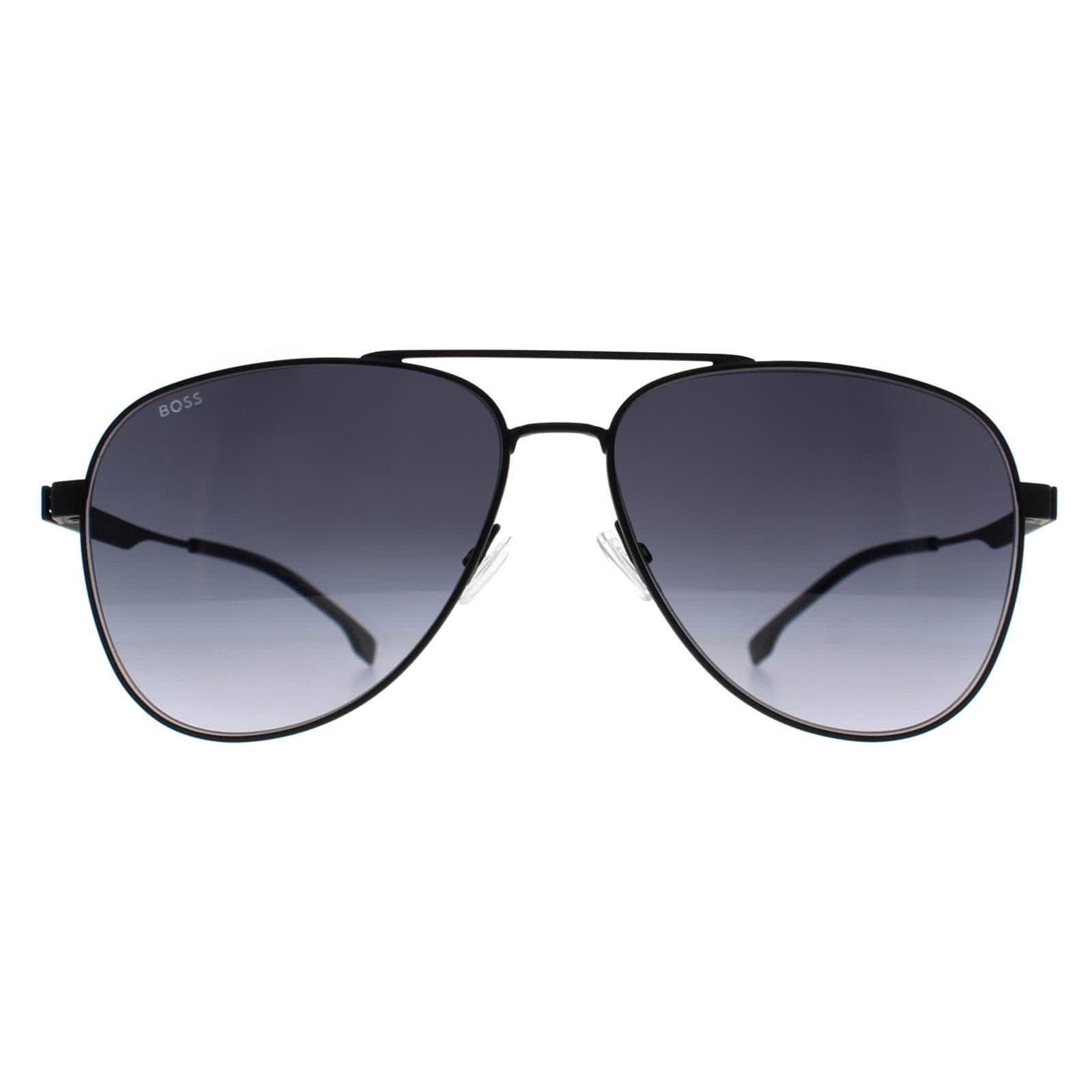Hugo Boss Hugo Boss Men's Aviator Matte Black Dark Grey Gradient BOSS 1641/S