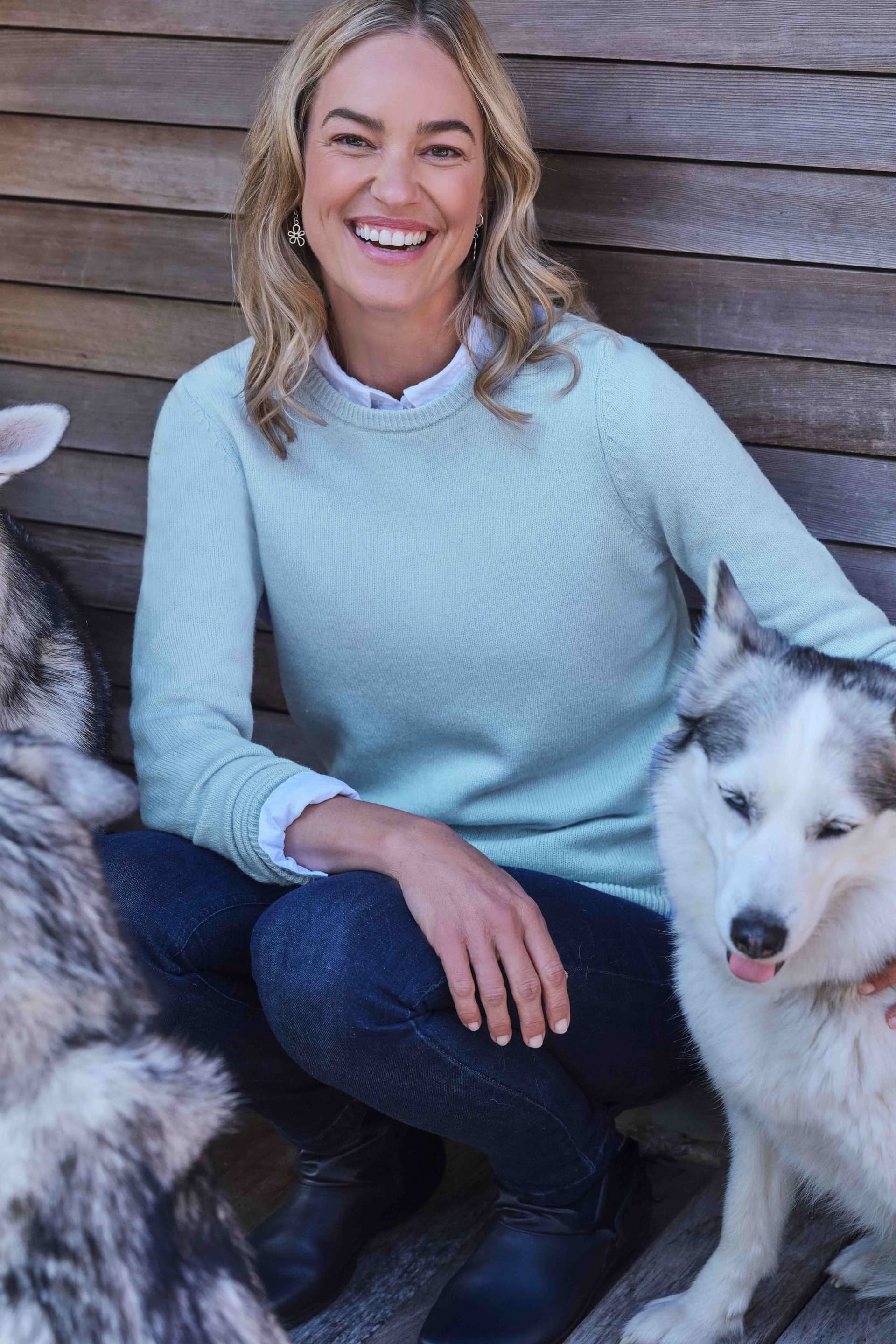 WoolOvers WoolOvers Baby Blue Lambswool Crew Neck Jumper