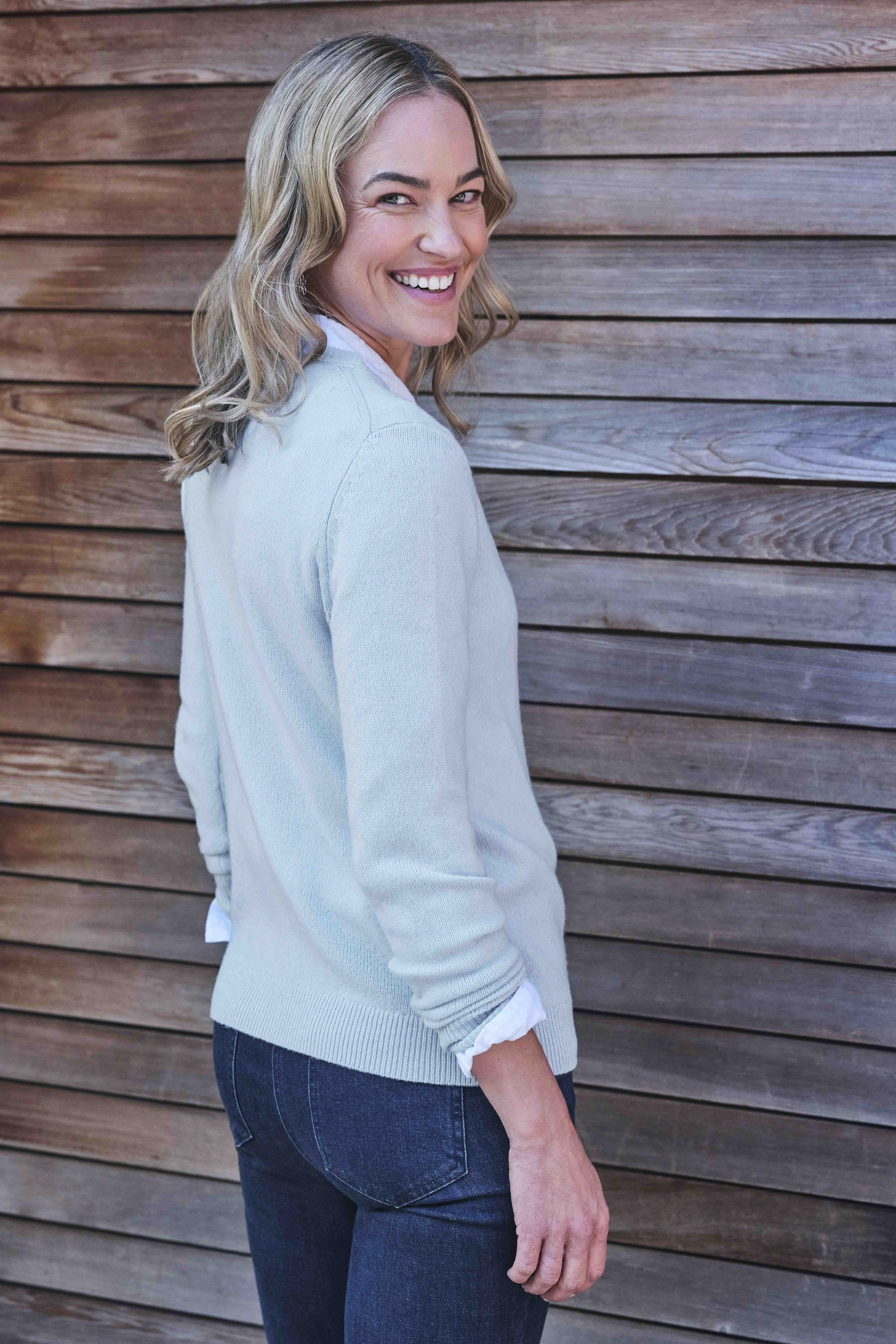 WoolOvers WoolOvers Women's Womens Lambswool Crew in Baby Blue - 3