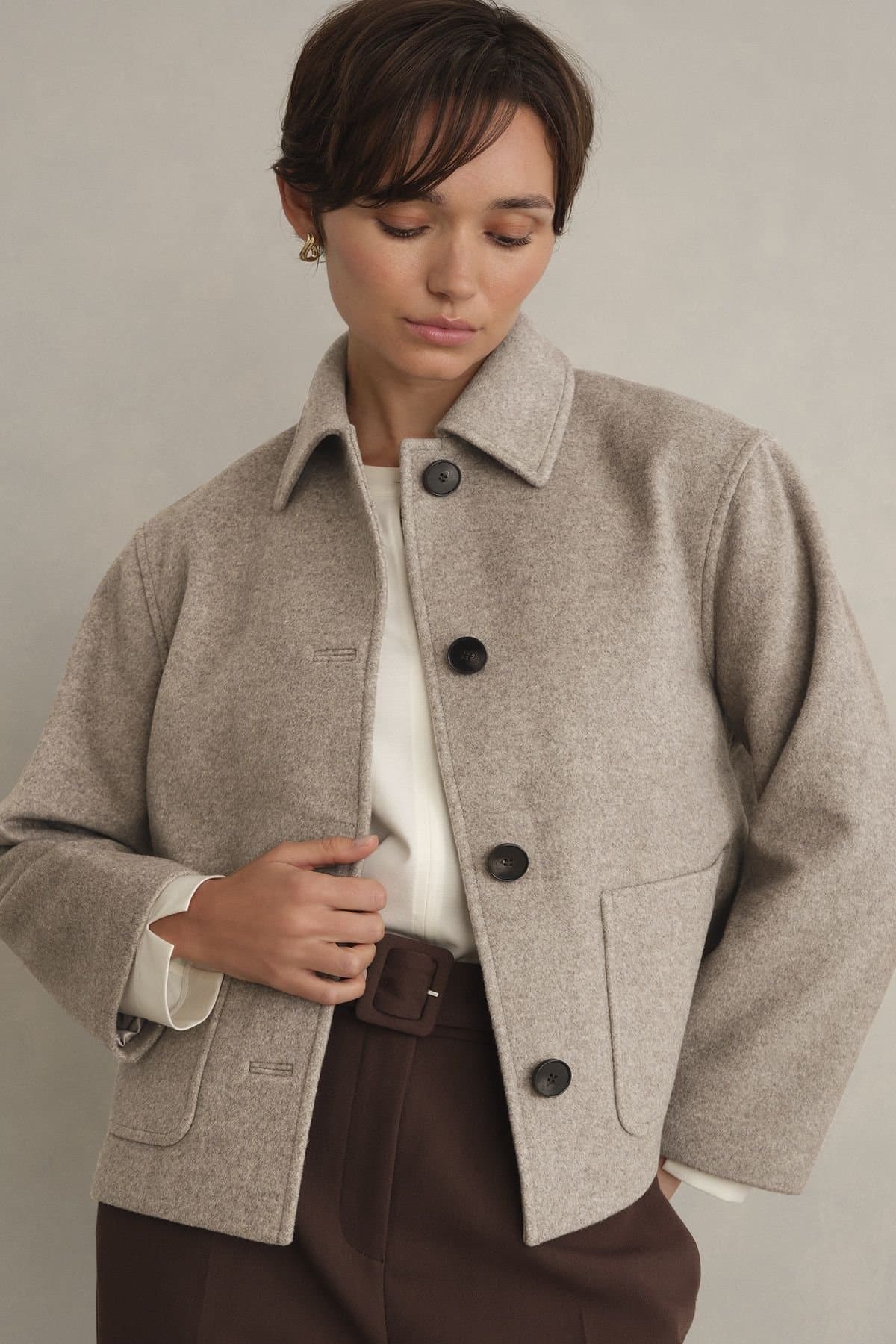 Hobbs London Hobbs London Light Grey Wool Jacket