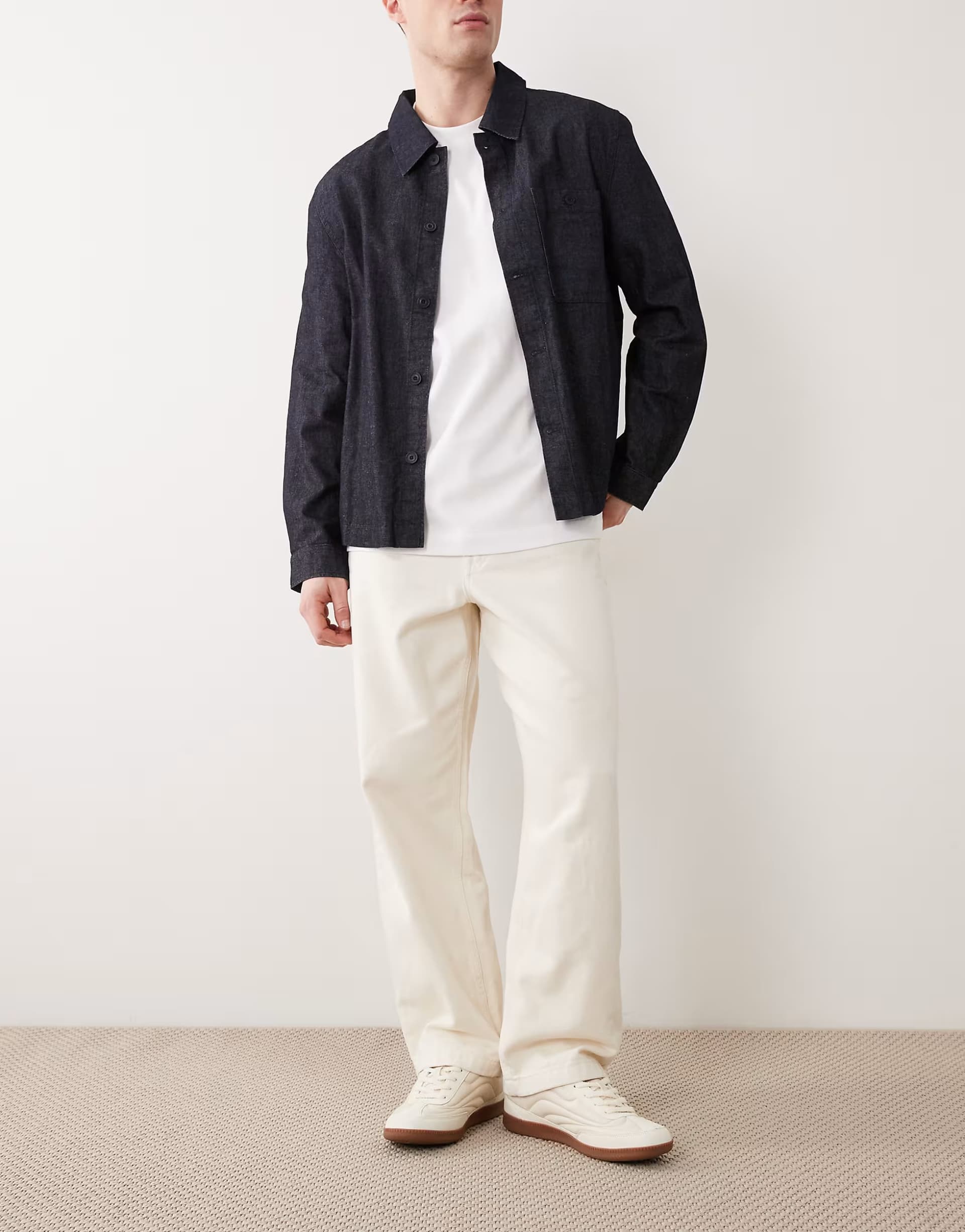 ASOS ASOS Loose Straight Trousers on Ecru with Belt