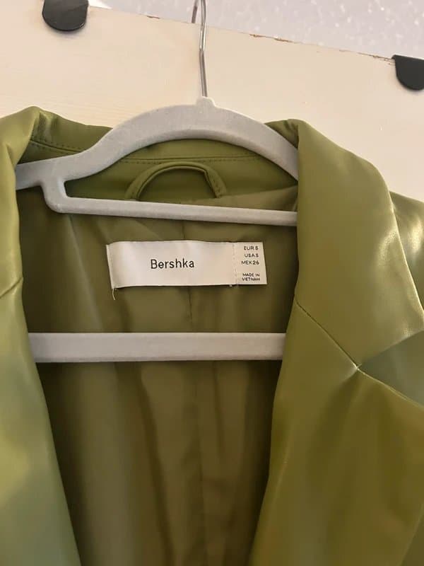 Bershka Bershka leather green blazer