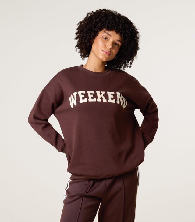 Blue Vanilla Women's Dark Brown Weekend Sweatshirt Blue Vanilla New Look - 3