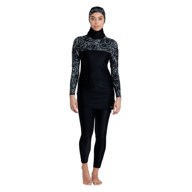 Zoggs Zoggs Women's Modesty Suit Band Cut One Piece Swimsuit in Black - 3