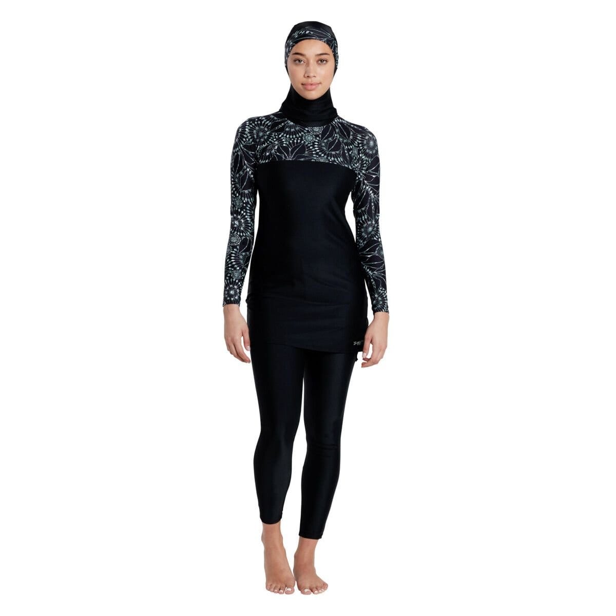 Zoggs Zoggs Women's Modesty Suit Band Cut One Piece Swimsuit in Black - 4