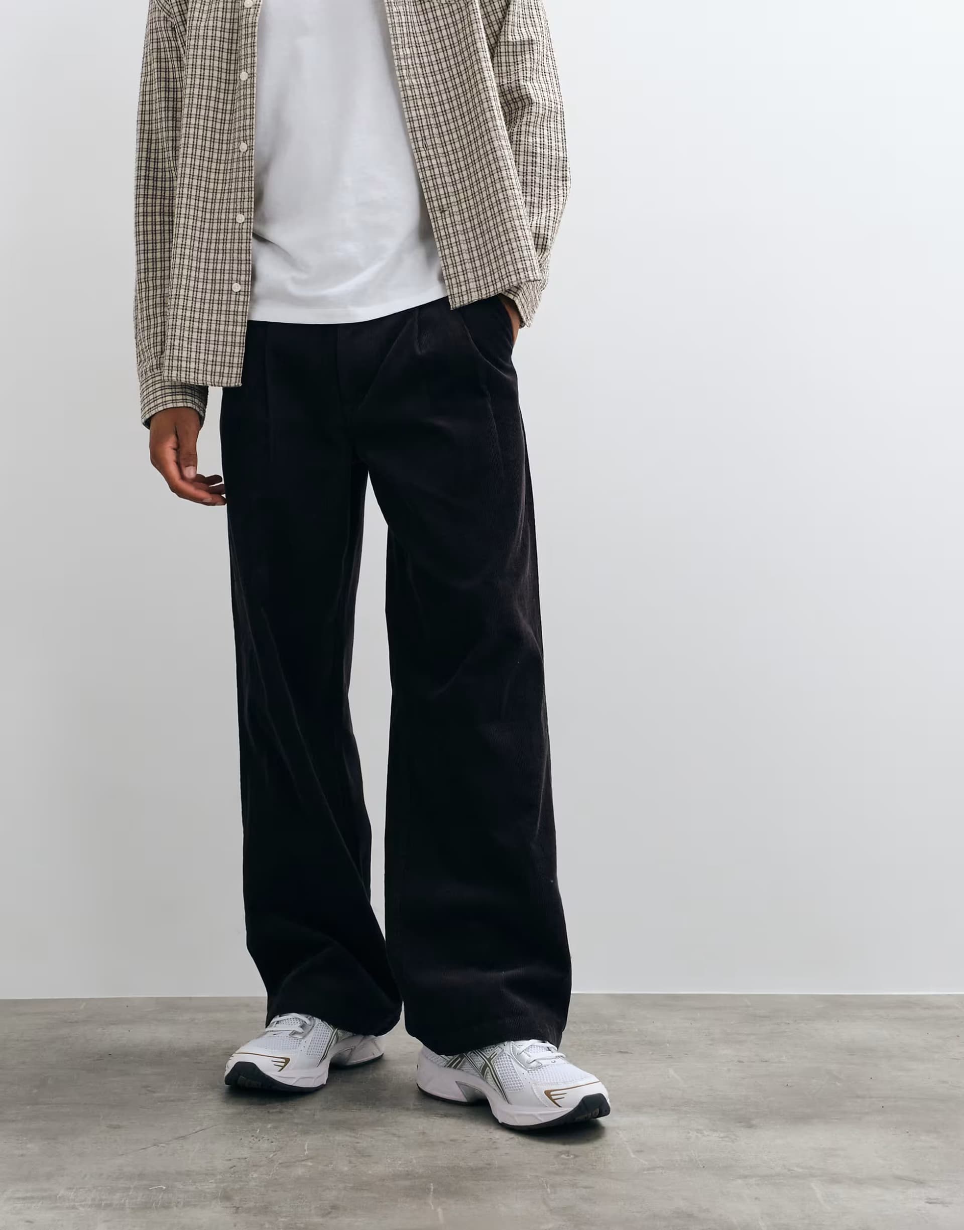 ASOS Prohibited wide leg corduroy trousers in brown